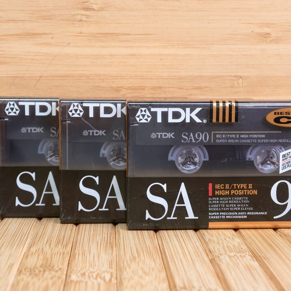 TDK SA 90 Audio Cassette, New & Sealed, Pack of 3, Made in USA